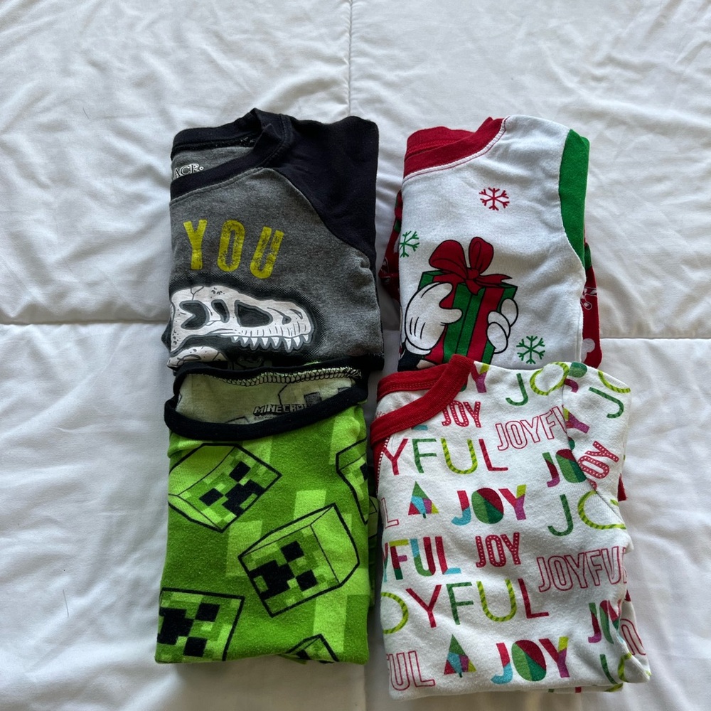 Kids size 5/6T Colorful Graphic Pajama Sets bundle